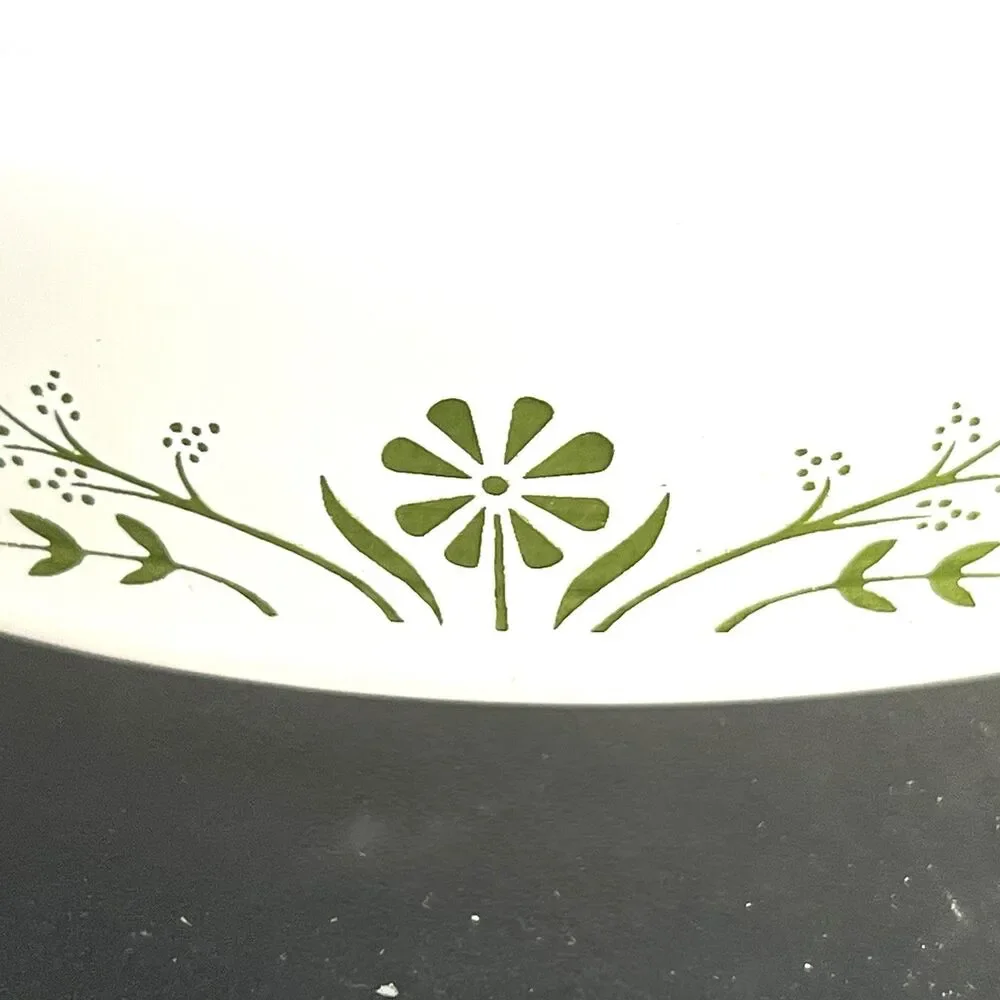 VINTAGE Glasbake Green Daisy 8